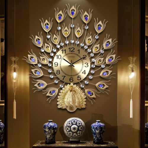 인테리어 인기 예쁜 벽시계 미국식 철예 중국풍 시계 괘종 거실 벽걸이 액세서리 유럽식 창-503157