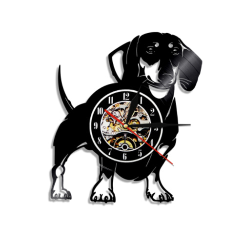 강아지 벽시계심플 모던 블랙 오프셋 시계 귀요미 강아지 컬렉션-519707