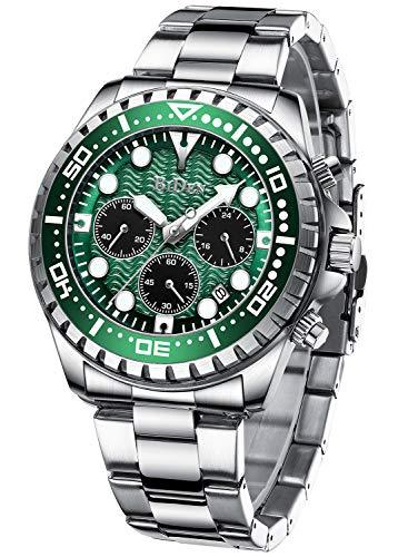 남성 시계 Chronograph Stainless Steel 방수 Date 아날로그 Quartz Watch Business Wrist Watches for 남성 시계  미국출고 -538137