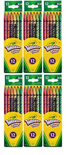 크레욜라 Twistables 색연필, 샤프닝 불필요, 12 색 (6 개입) 총 72 개 미국출고 -564357