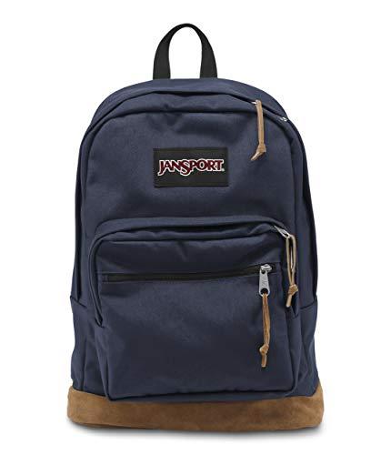 잔스포츠 백팩 가방 Right Pack Backpack - School, Travel, Work, or Laptop Bookbag with Leather Bottom, Navy  미국출고-577389