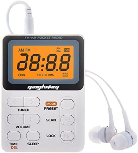 레트로 빈티지 미국 플레이어 수신이 가장 좋은 포켓 AM,FM 라디오, 이어폰 가 있는 휴대용 충전식 라디오 미니 스테레오-628017