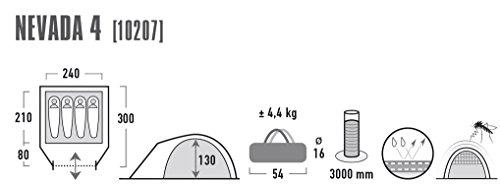 백패킹 하이피크 네바다 4돔텐트 캠핑 텐트 4인용 이글루 텐트 방수 환기