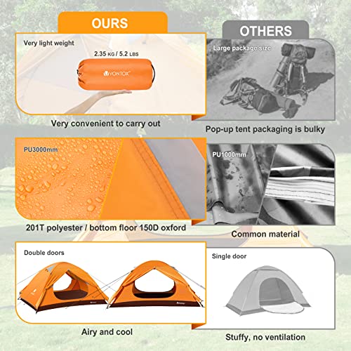 백패킹 초경량 캠핑 텐트 2-3인용 방수 돔 알루미늄 텐트 폴 해변 트레킹 컴팩트