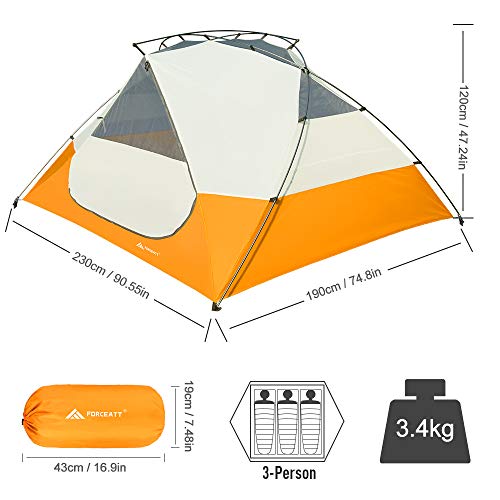 백패킹 4계절 포세트 텐트 캠핑 백패킹 하이킹 초경량 이중 도어 방수 설치 휴대