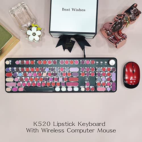 레트로 게이밍 키보드 미국 적색 무선 마우스가 있는 베이스텍 시틀 및 사무실 화이트 LED 백라이트-614923