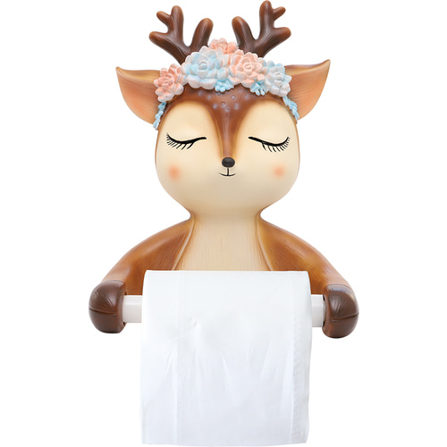 두루말이 휴지케이스 캐릭터 동물 화장실 티슈꽃사슴 에나멜 펀칭프리