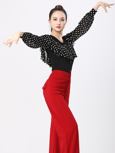 댄스스포츠 라틴댄스 상의 성인댄스 의상 긴팔 사교댄스 패션댄스