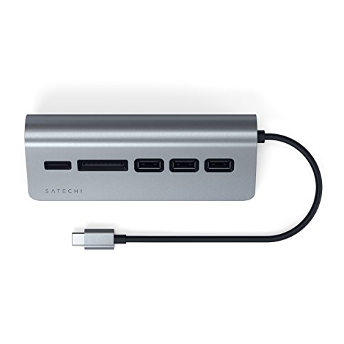 사테치 USB-C 콤보 허브 - USB-A 3.0 데이터 포트 데스크탑용 미국 멀티포트-622574