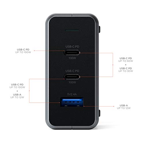 사테치 100W USB-CPD 콤팩트 GaN 충전기 – 강력한 GaN 테크 미국 멀티포트-622575
