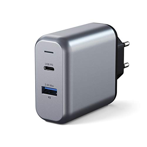 사테치 USB-CPD가 포함된 30W 이중 포트 벽면 충전기 어댑터 미국 멀티포트-622628