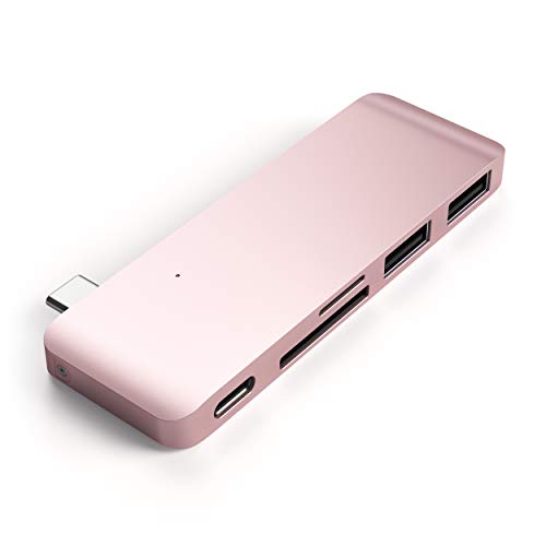 사테치 알루미늄 타입-C USB 3.0 3-in-1 패스스루 콤보 허브 - 2020/2018 맥북 에어 호환 미국 멀티포트-622696