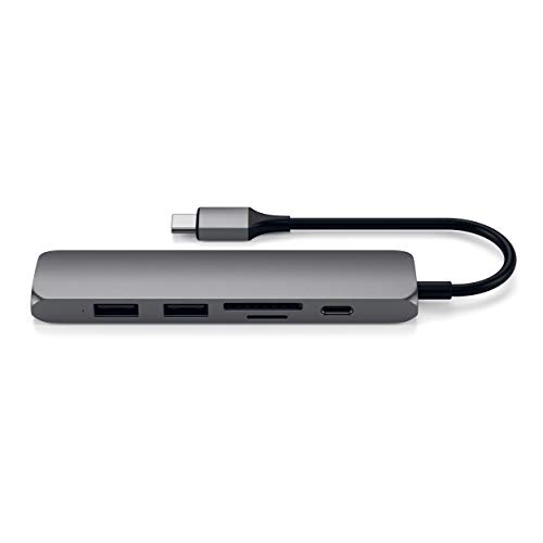 사테치 슬림 알루미늄 타입-C 멀티포트 어댑터 V2, USB-CPD, 4K HDMI(60Hz) 미국 멀티포트-622562