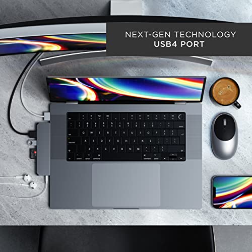 사테치 Pro Hub Max 어댑터 - USB4, USB-A 데이터, USB-C 데이터, 기가비트 이더넷 미국 멀티포트-622647