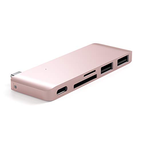 사테치 알루미늄 타입-C USB 3.0 3-in-1 패스스루 콤보 허브 - 2020/2018 맥북 에어 호환 미국 멀티포트-622696
