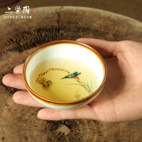 산수화 도자 수묘 청화자 유리 홍찻잔 도자기찻잔 중국산수