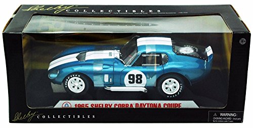 자동차 모형 미국 1965 셸비 코브라 데이토나 쿠페 #98, 블루 위드 화이트 스트라이프 SC130 1/18 스케일 모델 -623467