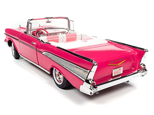 자동차 모형 미국 오토월드 바비 1957 쉐비벨 에어 컨버터블 핑크 1:18 스케일 -623398