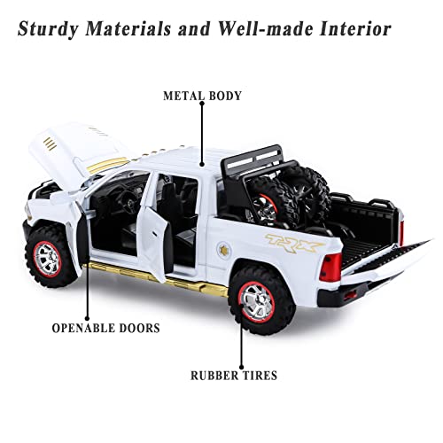 자동차 모형 미국 소 용 트럭 RAM TRX 1500 메탈 픽업 트럭 빛과 소리가 있는 모델-623328