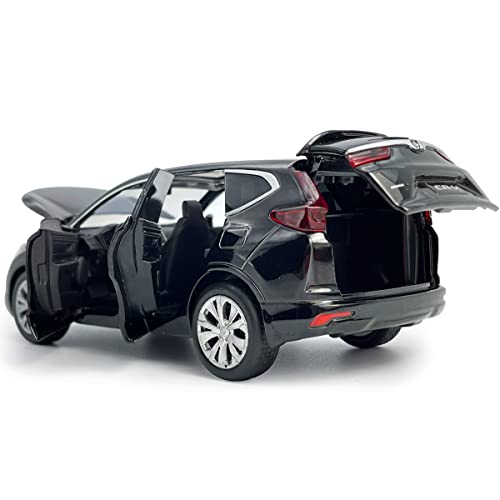 자동차 모형 미국 CRV SUV 모델 1/32 스케일 메탈 오프로드 풀백 , 도어 열림, 후드 트렁크 열림, 가벼운 소리 블랙-623446
