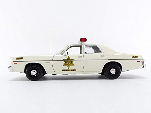 자동차 모형 미국 그린라이트 1975 닷지 코로넷 크림 하자드 운티 보안관 1/18 모델 -623460