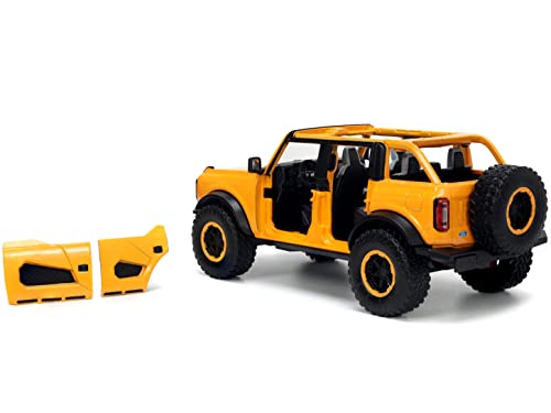 자동차 모형 미국 Jada Toys Just Trucks 1:24 2021 Ford Bronco 오렌지 타이어 랙-623374