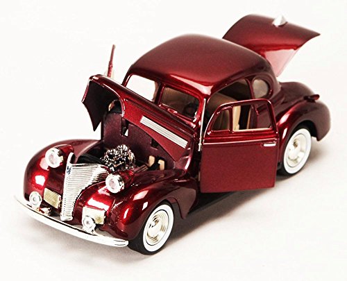자동차 모형 미국 1939 Chevy Coupe, Burgundy Motormax 73247 1/24 스케일 모델 토이-623283