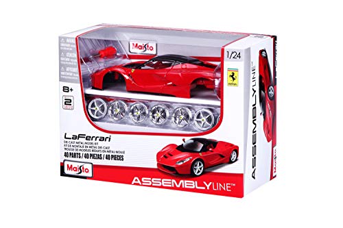 자동차 모형 미국 마이스토 1:24 스케일 조립 라인 La Ferari 빨간색-623356