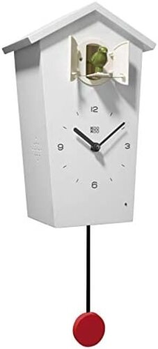 모던 벽시계 독일 KOOKOO White 디자인의 뻐꾸기 시계 12개의 새 울음소리 자연 녹음