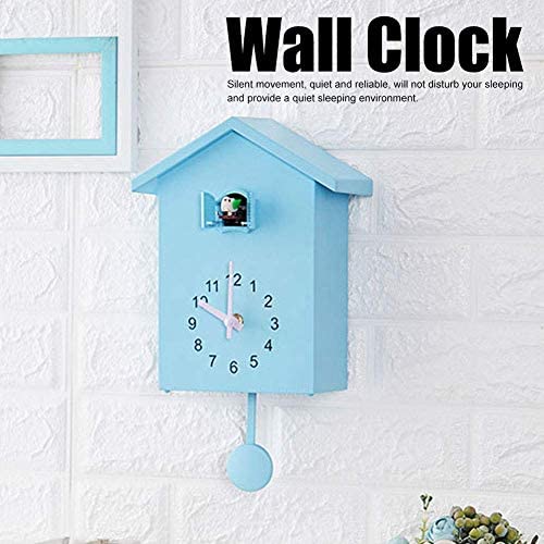 모던 벽시계 독일 HERCHR 현대 뻐꾸기 시계 파란색 벽시계 작은새 시간 홈 장식