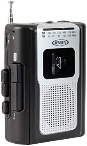 레트로 빈티지 미국 플레이어 젠슨 CR-100 휴대용 AM,FM 라디오 개인 카세트 콤팩트 경량 디자인 스테레오 AM,FM 라디오 카세트-627985