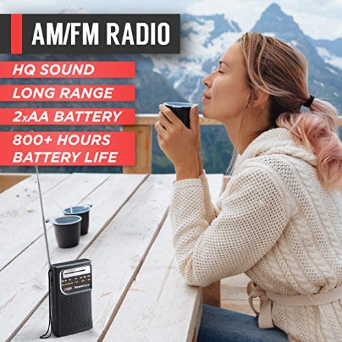 레트로 빈티지 미국 플레이어 파워베어 휴대용 라디오, AM,FM, 실내, 실외용 장거리 수신으로 작동하는 2AA 배터리-627990