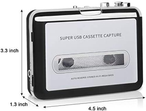 레트로 빈티지 미국 플레이어 USB 워크맨 자동 리버스 휴대용 오디오 음악 테이프 를 통해 카세트 와 MP3 변환기 연결-628116
