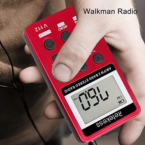 레트로 빈티지 미국 플레이어 레테키스 V112 AM FM 휴대용 포켓 라디오 디지털 튜닝 스테레오-628029