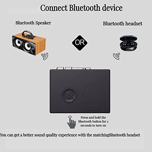 레트로 빈티지 미국 플레이어 FM 라디오가 있는 Bluetooth, 헤드폰,스피커에 대한 카세트 Bluetooth 출력, 배터리 2개 또는 USB 전원-628002