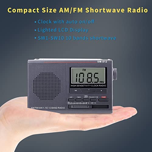 레트로 빈티지 미국 플레이어 휴대용 AM FM SW 12밴드 단파 라디오, 소형 워크맨 디지털 라디오-628103