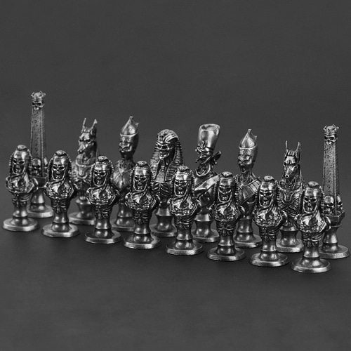 메탈릭  체스 고대 이집트판 서양알 특색 복고풍 개성 고급 chess