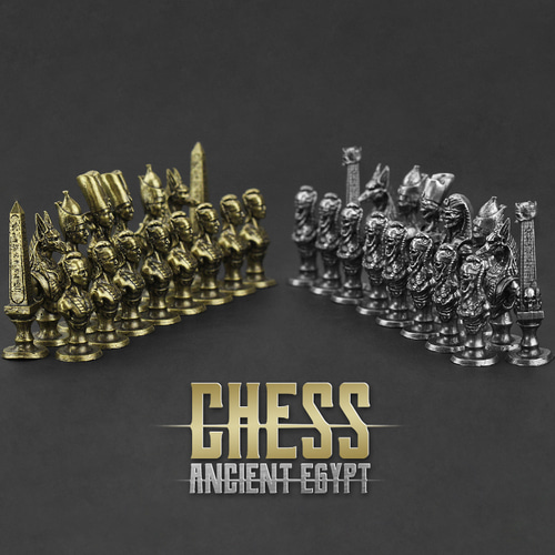 메탈릭  체스 고대 이집트판 서양알 특색 복고풍 개성 고급 chess