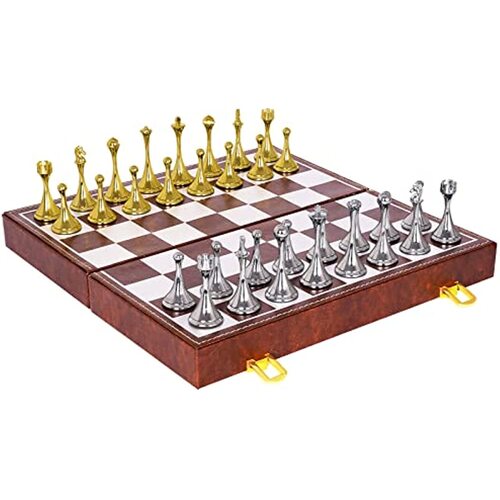 마그네틱 메탈 체스 세트 접이식 보드 장식 퍼즐 게임 체스 고급 chess