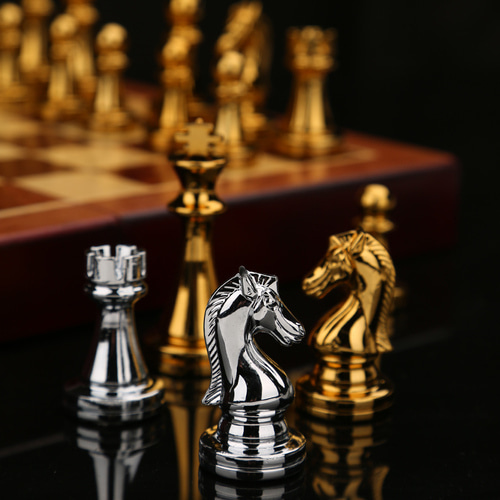 체스 메탈 세트 퍼즐 장난감 생일 선물 접기 보드 고급 chess
