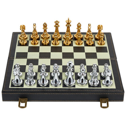 메탈 체스 세트 시니어 주니어 초보자 라지 유럽식 우드 가죽 고급 chess