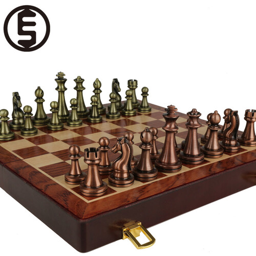 에스소니오 체스 프리미엄 세트 메탈 구릿빛 접이식 고급 chess