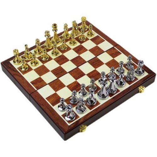 프리미엄 메탈 체스 세트 원목 접이식판 입체알 서양 고급 chess
