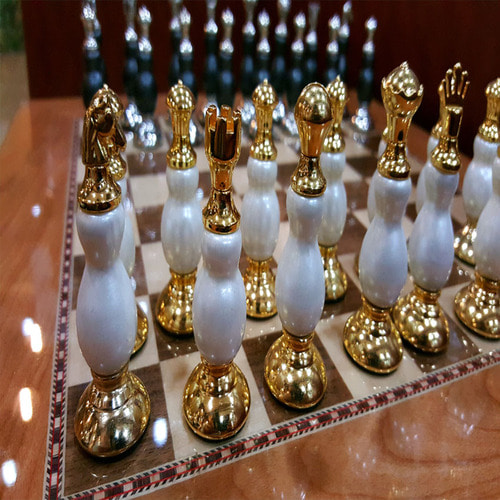 체스 럭셔리 메탈 세트 접이식판 체스 네오클래식 유럽풍 고급 chess