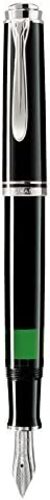 펠리칸 만년필 미국 M805 파운틴 펜 끝 인 완전 로듐 도금 화이트 골드 페니노 EF 블랙