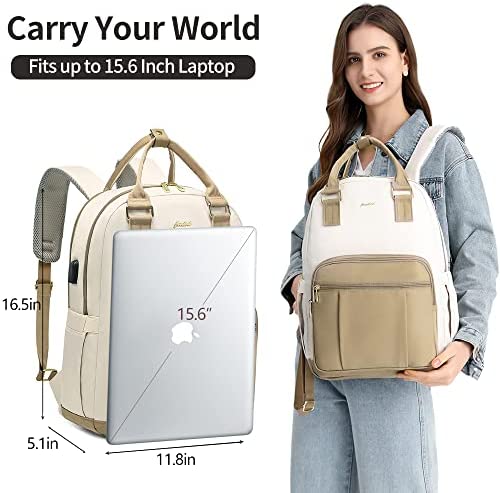 신학기 가방 미국 백팩 노트북 수납 여성 학생 15.6인치 스타일리시 USB 충전 포트 캐주얼 카키-630410