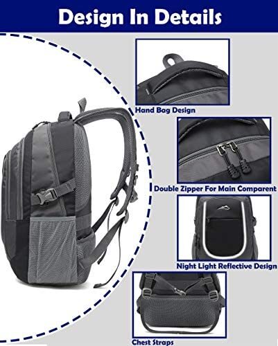 신학기 가방 미국 백팩 USB 충전 포트 노트북 수납 컴파트먼트 가슴 스트랩 도난 방지 야간 빛 반사 블랙-630476