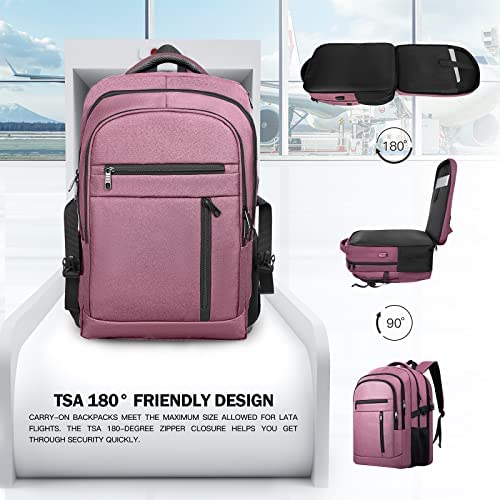신학기 가방 미국 백팩 랩소노 TSA 엑스트라 라지 17.3인치 여행, 방수 캐주얼 하이킹 USB 포트가 있는 핑크-630455