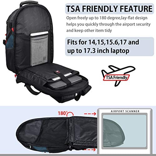 신학기 가방 미국 백팩 노트북 수납 17인치 방수 특대 TSA 여행 USB 충전 포트가 있는 도난 방지 여성용 블루 45L-630462