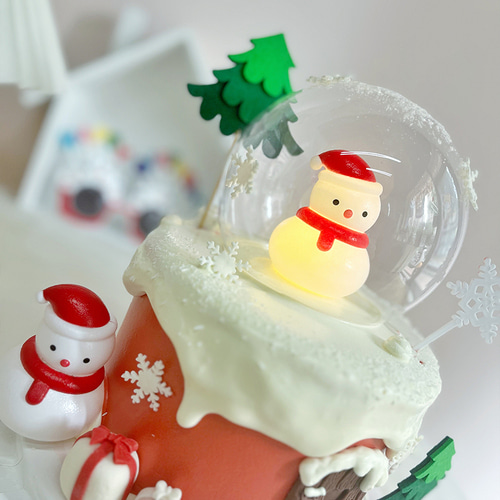 탁상 조명 크리스마스 케이크 장식 led 램프 눈사람 스카프 트리 크리스탈